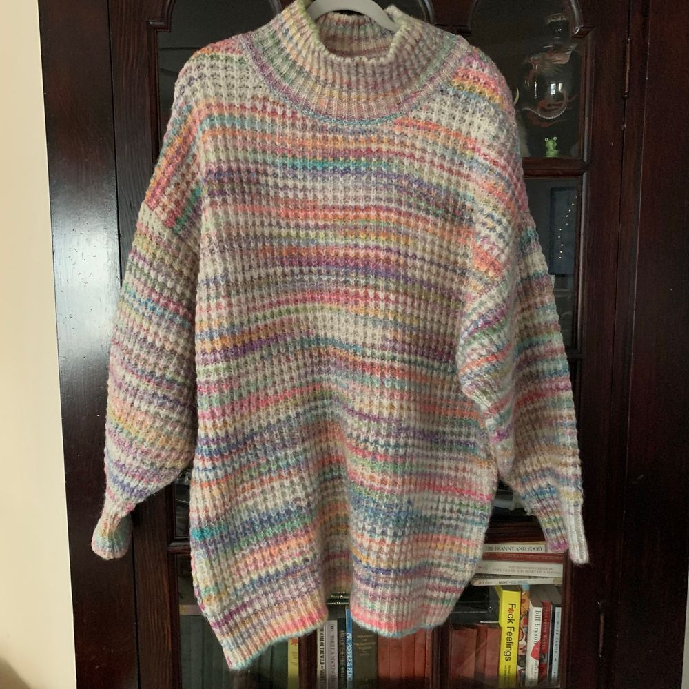 TopShop Oversized Rainbow Sweater - Size XL
